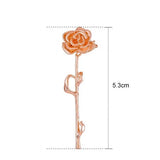 Brinco de Cartilagem Ear Cuff Galho de Rosa 1 Peça Única Dourado Rosê