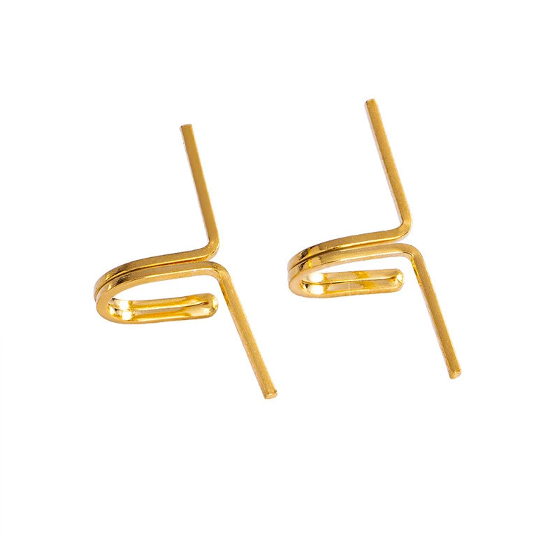 Brinco de Carlilagem Ear Cuff Traço Minimalista em Prata Esterlina Dourado 2 Peças