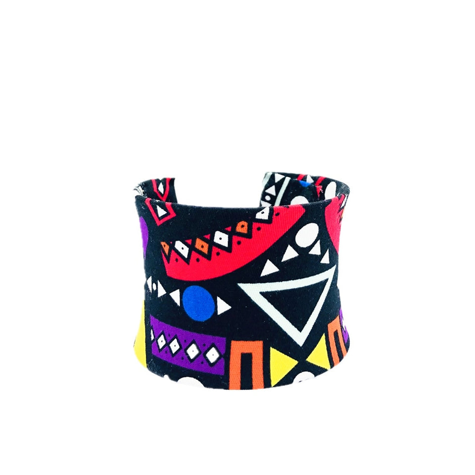 Conjunto Gargantilha Estilo Africano de Tecido Brinco e Bracelete Laszine Shop