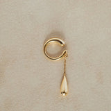 Brinco de Cartilagem com Pingente de Gota de Metal Ear Cuff Cordelia 1 Peça