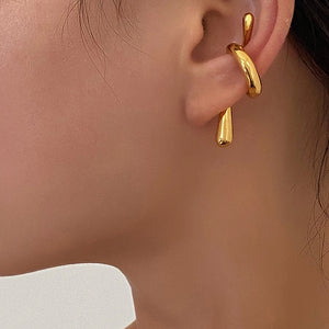 Brinco de Cartilagem Nó Moderno Ear Cuffs 2 Peças Jaya