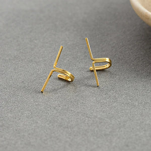 Brinco de Carlilagem Ear Cuff Traço Minimalista em Prata Esterlina Dourado 2 Peças