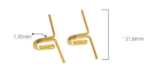 Brinco de Carlilagem Ear Cuff Traço Minimalista em Prata Esterlina Dourado 2 Peças