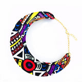 Conjunto Gargantilha Estilo Africano de Tecido Brinco e Bracelete Laszine Shop