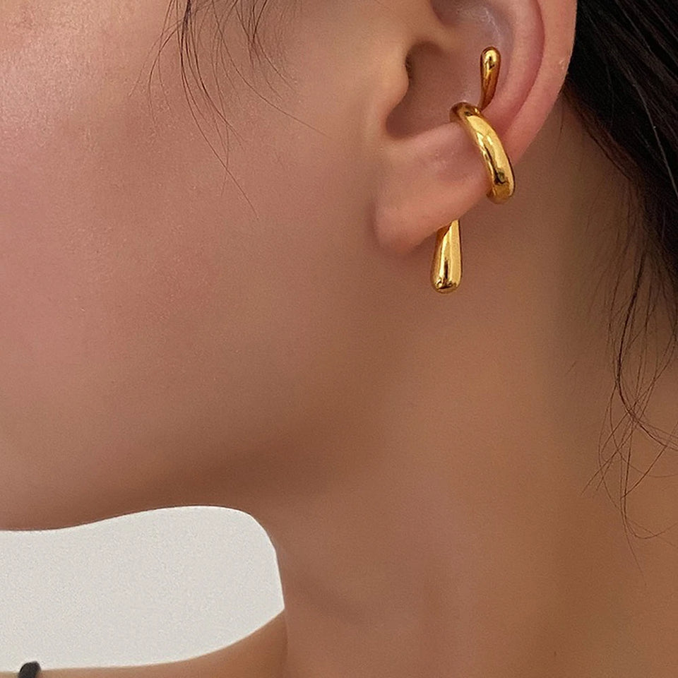 Brinco de Cartilagem Nó Moderno Ear Cuffs 2 Peças Jaya