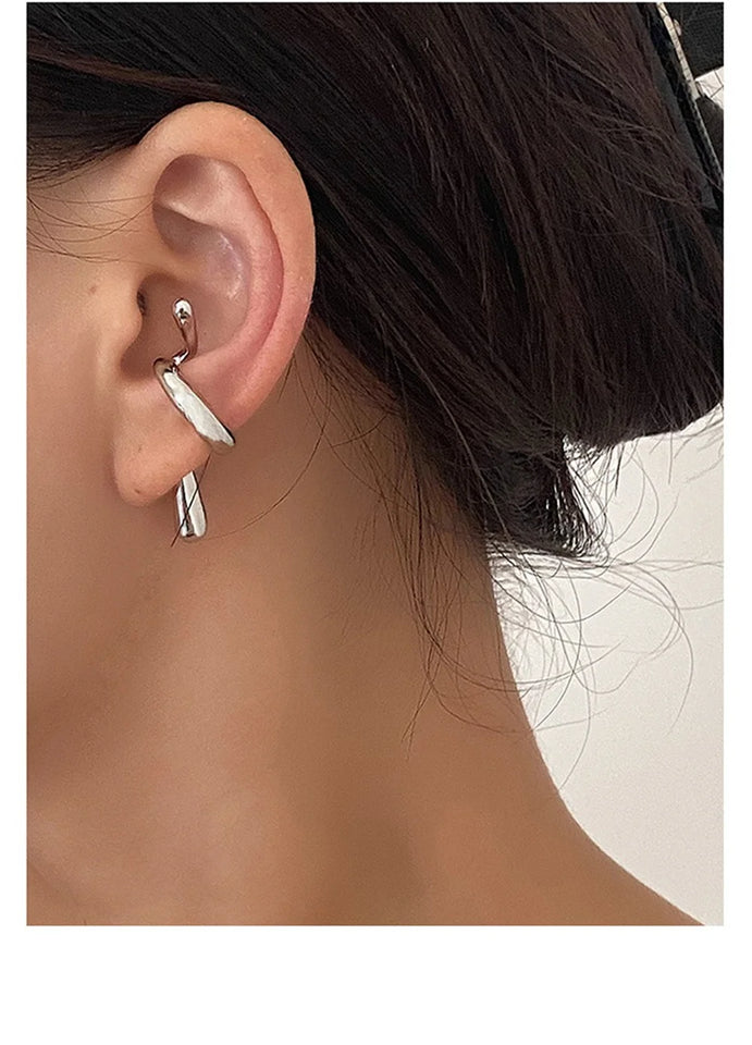 Brinco de Cartilagem Nó Moderno Ear Cuffs 2 Peças Jaya