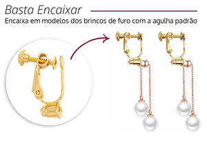 Conversor Adaptador Para Brincos de Pressão 1 Par Dourado Laszine Shop