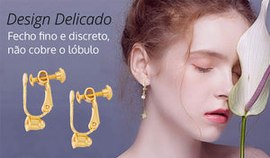 Conversor Adaptador Para Brincos de Pressão 1 Par Dourado Laszine Shop