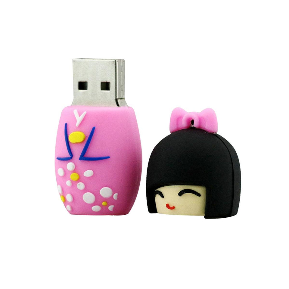 Pen Drive USB Diferente de Gueixa Kimono Fofo Laszine Shop