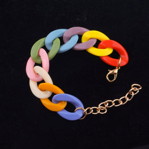 Conjunto de Corrente Colorida - Colar - Pulseira - Brinco Laszine Shop