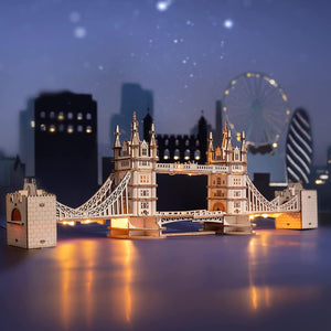 Robotime Rolife DIY 3D Tower Bridge,Big Ben,Famous Building Wooden Puzzle Game Assembly Toy Gift for Children Teen Adult Laszine Shop