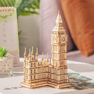 Robotime Rolife DIY 3D Tower Bridge,Big Ben,Famous Building Wooden Puzzle Game Assembly Toy Gift for Children Teen Adult Laszine Shop