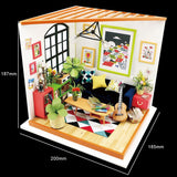 Mini Casa Montável de Madeira DIY Para Crianças e Adultos Com Luzes Laszine Shop