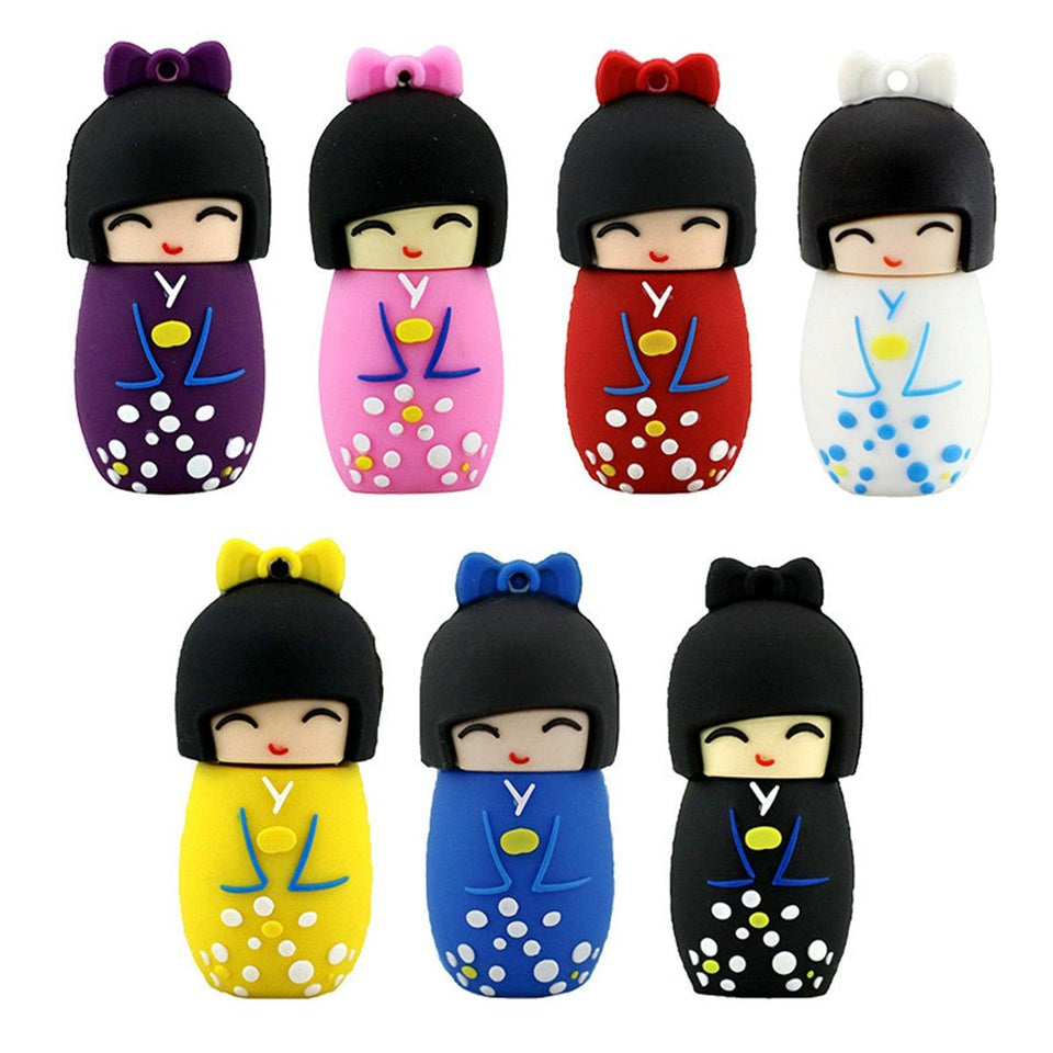 Pen Drive USB Diferente de Gueixa Kimono Fofo Laszine Shop