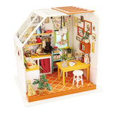 Mini Casa Montável de Madeira DIY Para Crianças e Adultos Com Luzes Laszine Shop