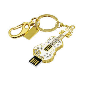 Pen Drive Diferente Violino com Strass USB 2.0 e Chaveiro Laszine Shop