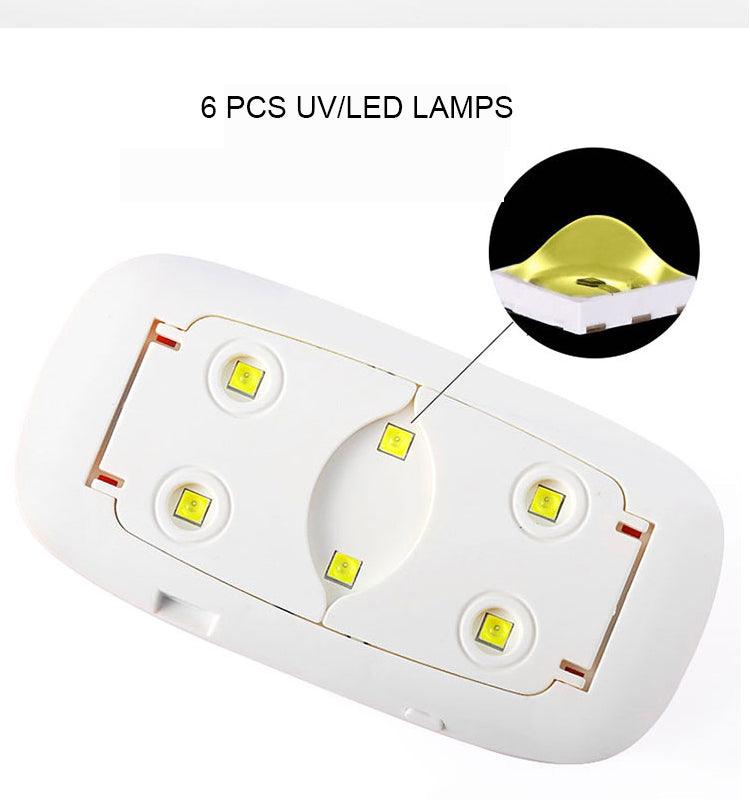 Secador de Unhas Portátil 6 Leds Mão Inteira Cabo USB Laszine Shop