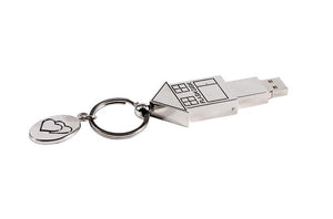 Pen Drive Diferente Formato de Casa e Chaveiro USB Laszine Shop