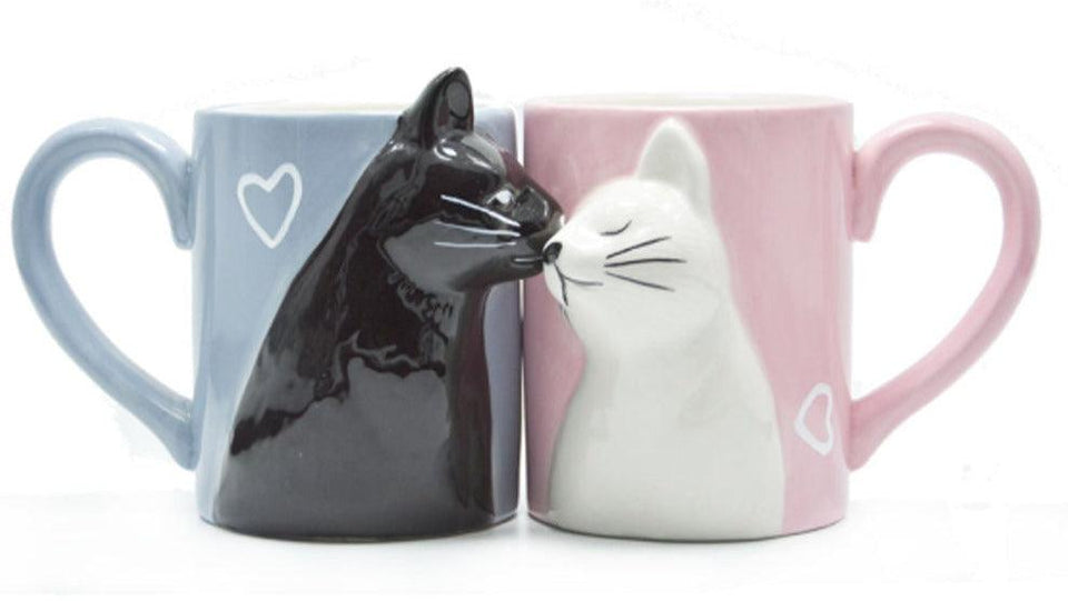 Canecas de Gatinhos se Beijando 2 Peças em Cerâmica Laszine Shop