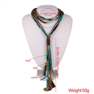 Colar e Gargantilha BohoChic Tassel Longo Laszine Shop