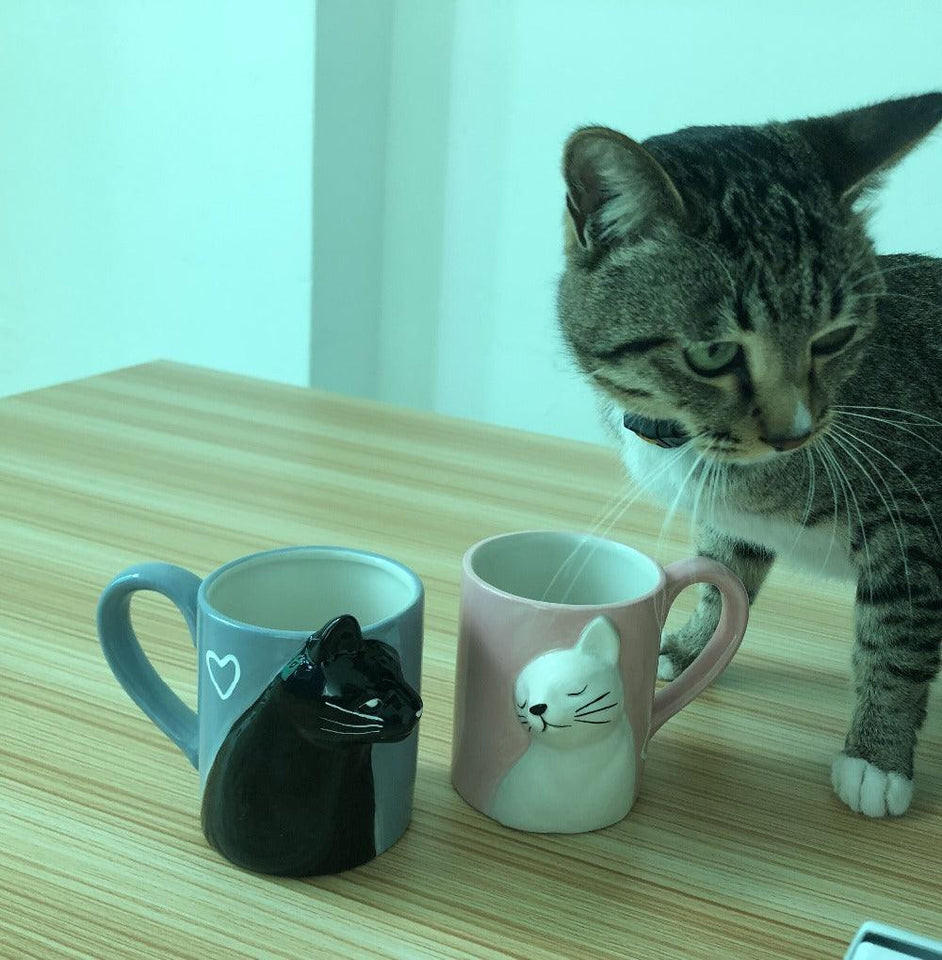 Canecas de Gatinhos se Beijando 2 Peças em Cerâmica Laszine Shop