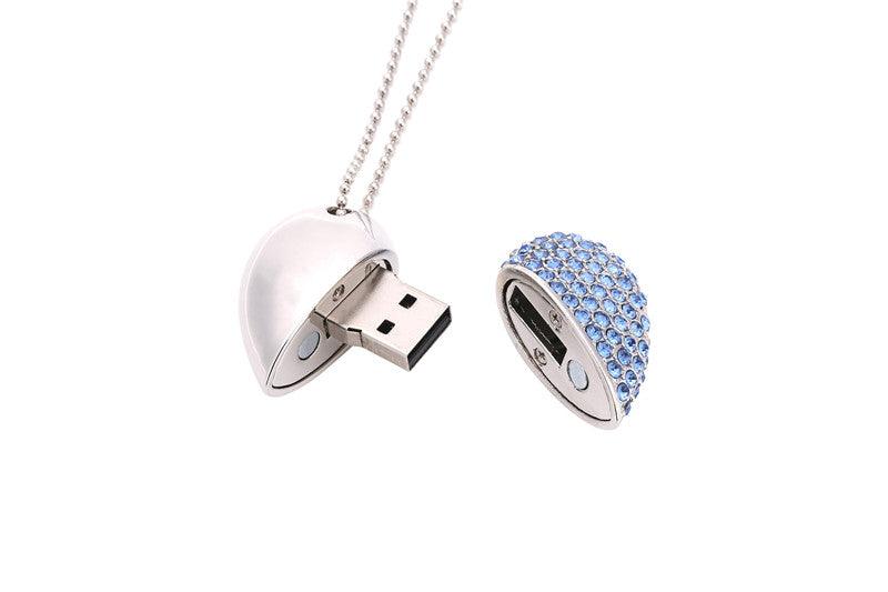 Pen Drive USB de Coração Pingente e Colar USB 3.0 Laszine Shop