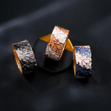 Bracelete Esmaltado Laranja Outono Metal com Estampa de Folhas Esmaltadas Laszine Shop