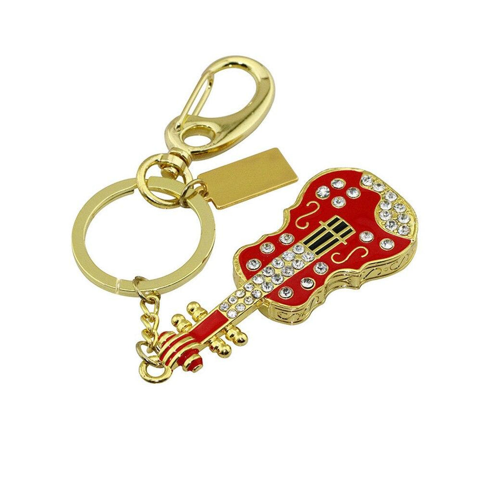 Pen Drive Diferente Violino com Strass USB 2.0 e Chaveiro Laszine Shop