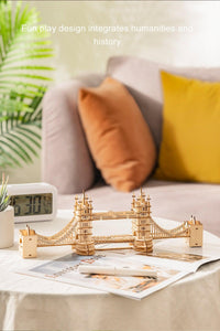 Robotime Rolife DIY 3D Tower Bridge,Big Ben,Famous Building Wooden Puzzle Game Assembly Toy Gift for Children Teen Adult Laszine Shop