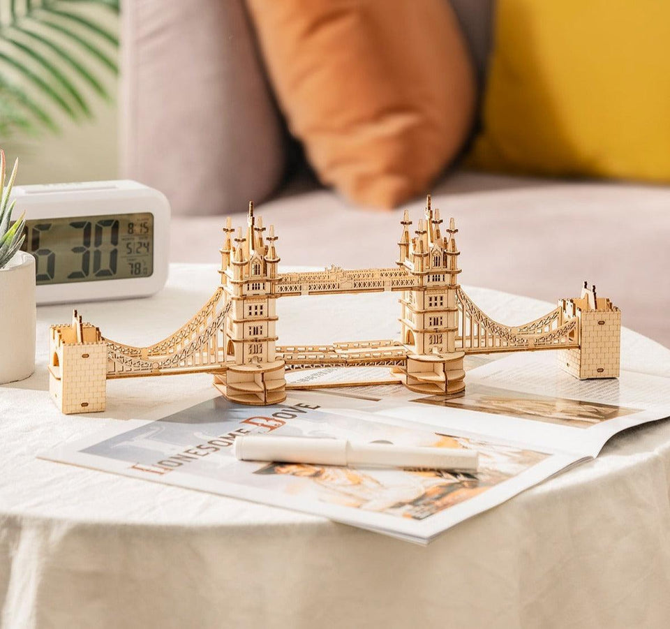 Quebra Cabeça 3d Ponte Tower Bridge em Madeira Estilo Maquete Laszine Shop