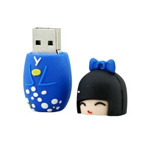 Pen Drive USB Diferente de Gueixa Kimono Fofo Laszine Shop