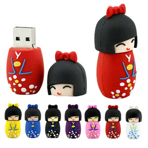 Pen Drive USB Diferente de Gueixa Kimono Fofo Laszine Shop