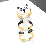 Anel de Panda Esmaltado 3 Peças Laszine Shop