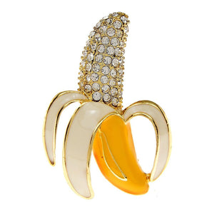 Broche de Banana com Brilho Strass Laszine Shop