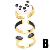 Anel de Panda Esmaltado 3 Peças Laszine Shop