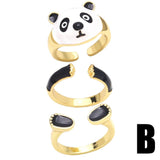 Anel de Panda Esmaltado 3 Peças Laszine Shop