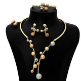 Conjunto Boika - Colar com Bolas, Anel com bolas, Brinco e Pulseira Laszine Shop