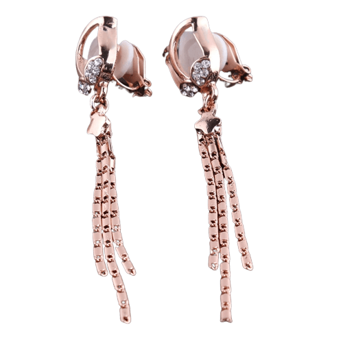 Brinco de Pressão para Festa Tulipa Tassel Rosé Laszine Shop