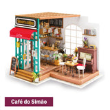 Mini Casa Montável de Madeira DIY Para Crianças e Adultos Com Luzes Laszine Shop