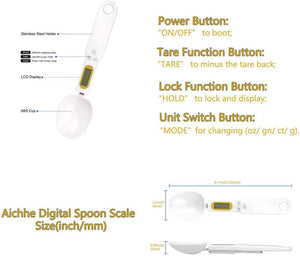 Colher de Medição Digital - Colher Eletrônica Com Display LCD Colher Com Balança Laszine Shop