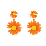 Brincos de 2 Flores Margaridas Amarelas Laszine Shop