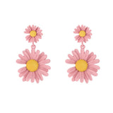 Brincos de 2 Flores Margaridas Amarelas Laszine Shop