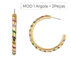 Brincos Esmaltados de Argola para Arco da Orelha Estilo Étnico Laszine Shop